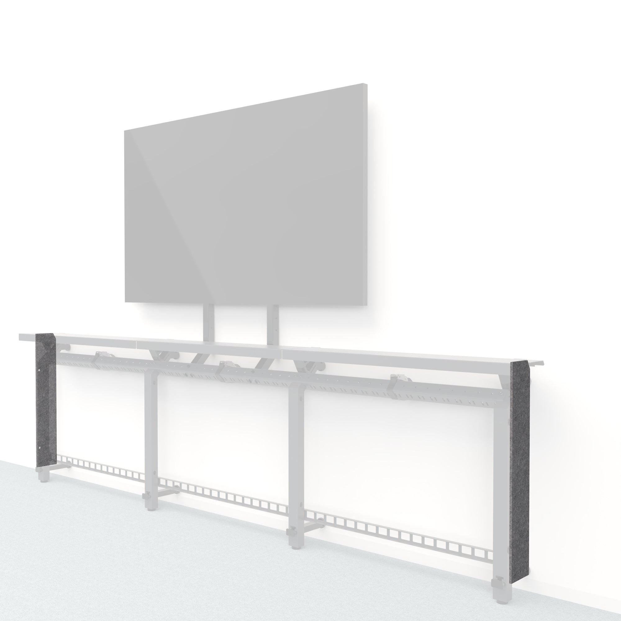 Heckler Framework Short End Cap in Armor Felt Right — modular charcoal gray PET felt end panel for the Heckler Framework AV wall system.