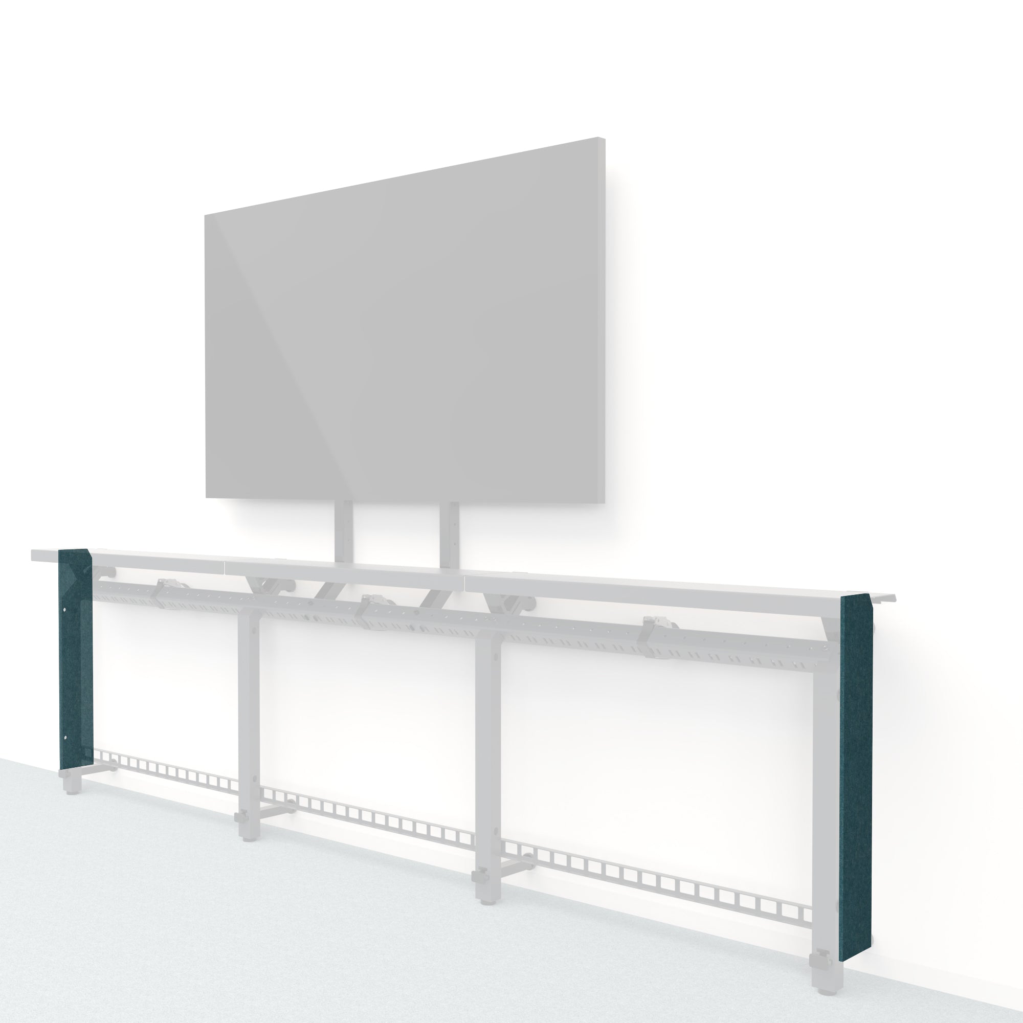 Heckler Framework Short End Cap in Atlantic Felt Right — modular atlantic blue PET felt end panel for the Heckler Framework AV wall system.