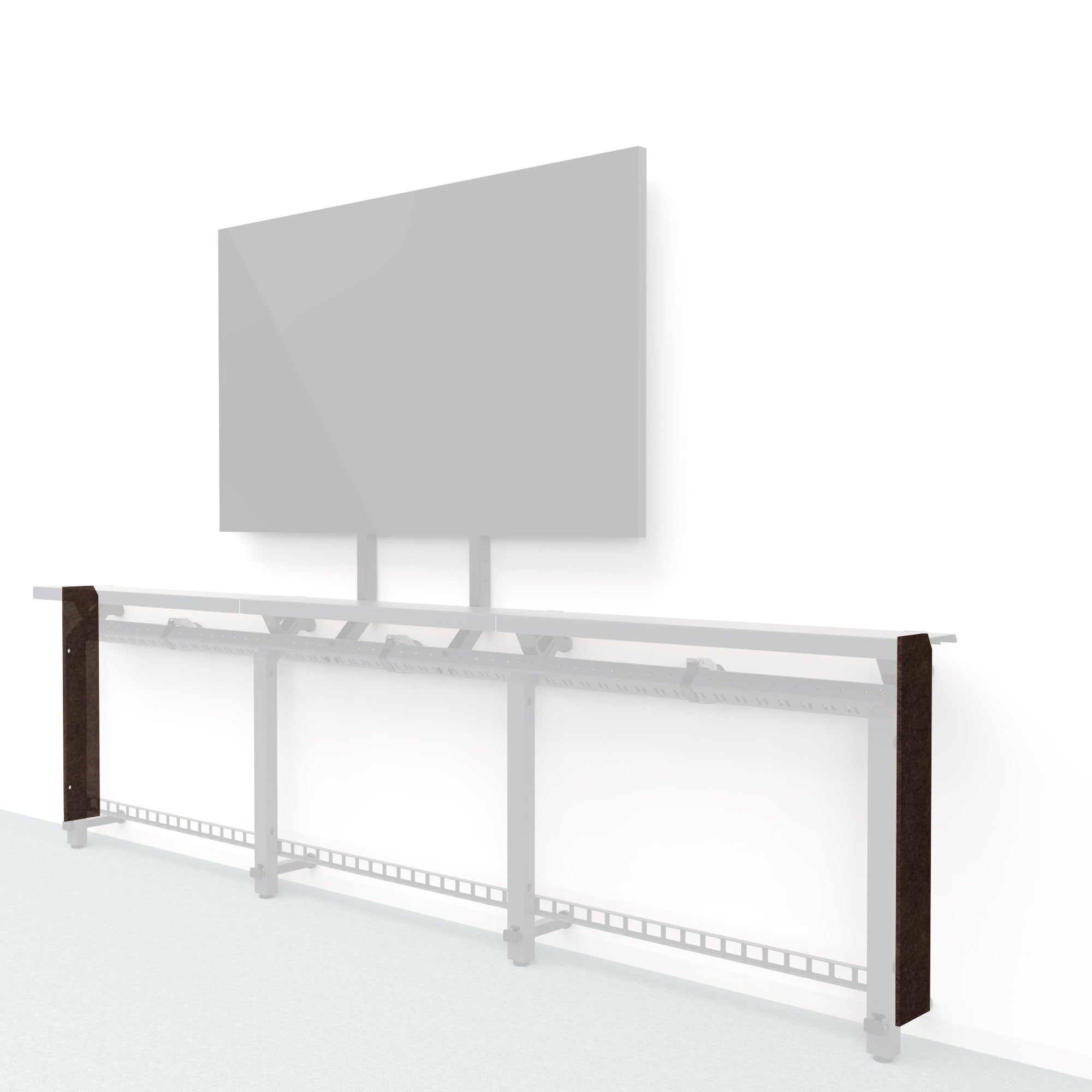 Heckler Framework Short End Cap in Cocoa Felt Right — modular cocoa brown PET felt end panel for the Heckler Framework AV wall system.