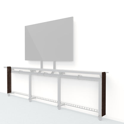 Heckler Framework Short End Cap in Cocoa Felt Right — modular cocoa brown PET felt end panel for the Heckler Framework AV wall system.