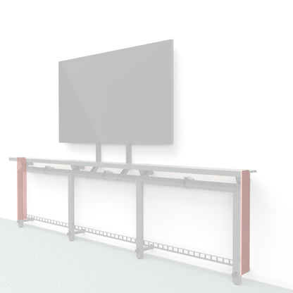 Heckler Framework Short End Cap in Coral Felt Right — modular coral PET felt end panel for the Heckler Framework AV wall system.