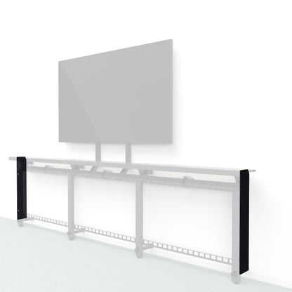 Heckler Framework Short End Cap in Ebony Felt Right — modular ebony black PET felt end panel for the Heckler Framework AV wall system.