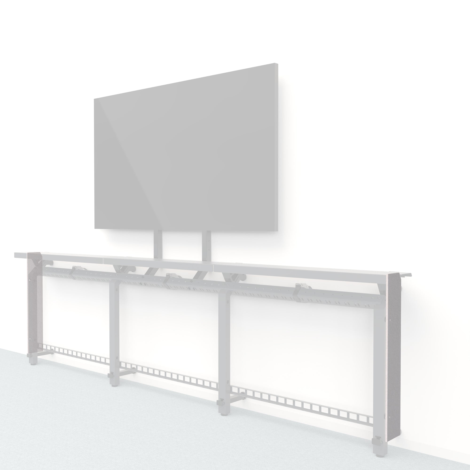 Heckler Framework Short End Cap in Fog Felt Right — modular fog gray PET felt end panel for the Heckler Framework AV wall system.
