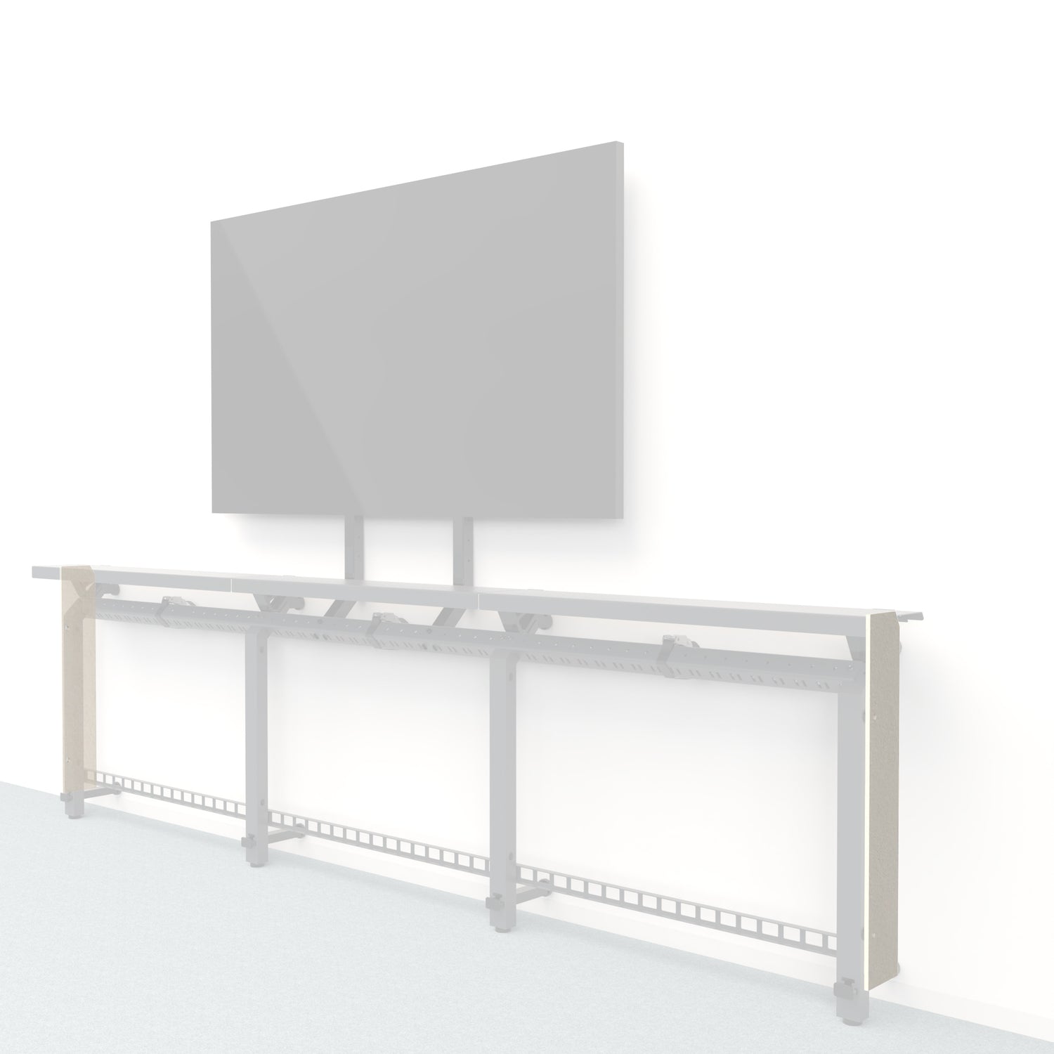 Heckler Framework Short End Cap in Ivory Felt Right — modular ivory PET felt end panel for the Heckler Framework AV wall system.