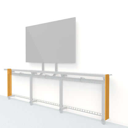Heckler Framework Short End Cap in Mustard Felt Right — modular mustard-yellow PET felt end panel for the Heckler Framework AV wall system.
