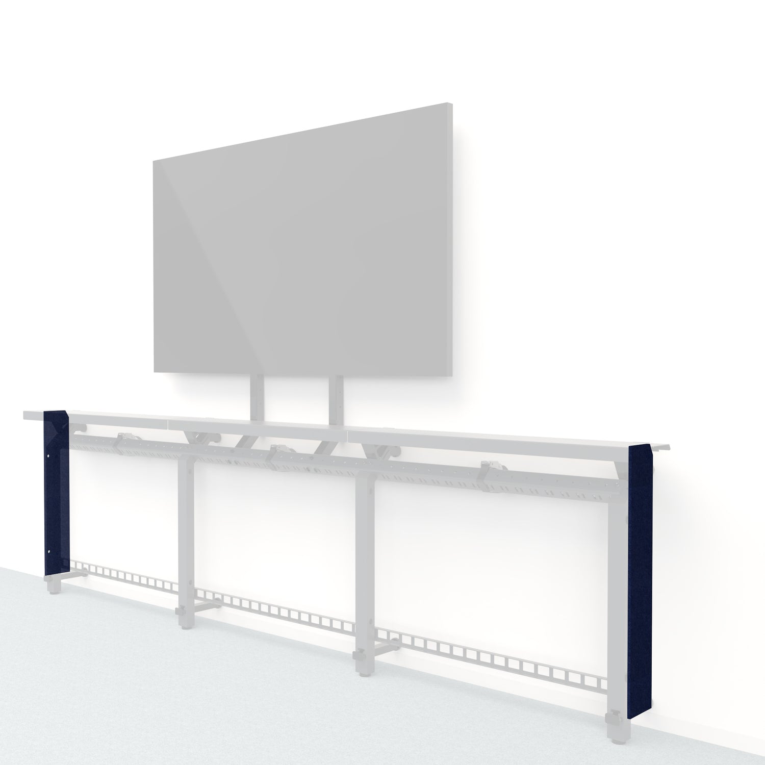 Heckler Framework Short End Cap in Oxford Felt Right — modular oxford blue PET felt end panel for the Heckler Framework AV wall system.