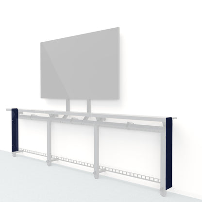 Heckler Framework Short End Cap in Oxford Felt Right — modular oxford blue PET felt end panel for the Heckler Framework AV wall system.