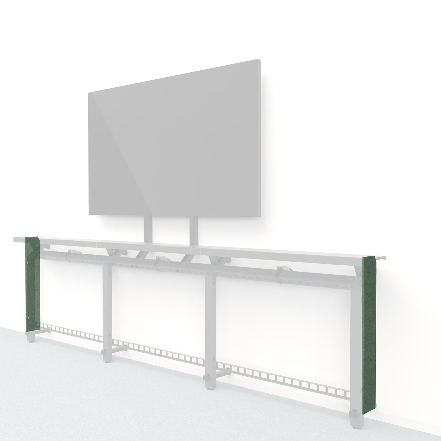 Heckler Framework Short End Cap in Palm Felt Right — modular deep palm green PET felt end panel for the Heckler Framework AV wall system.
