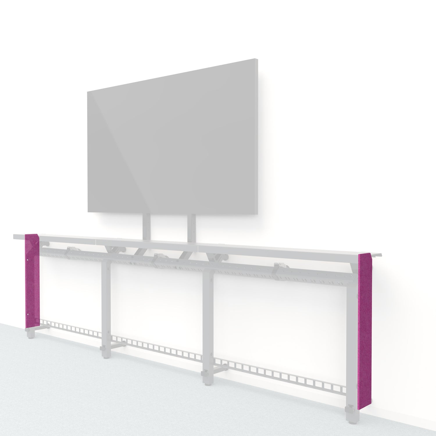 Heckler Framework Short End Cap in Plum Felt Right — modular plum purple PET felt end panel for the Heckler Framework AV wall system.