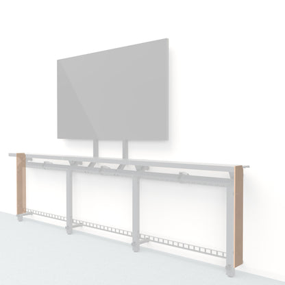 Heckler Framework Short End Cap in Porcelain Felt Right — modular porcelain white PET felt end panel for the Heckler Framework AV wall system.