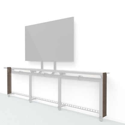 Heckler Framework Short End Cap in Timber Felt Right — modular timber brown PET felt end panel for the Heckler Framework AV wall system.