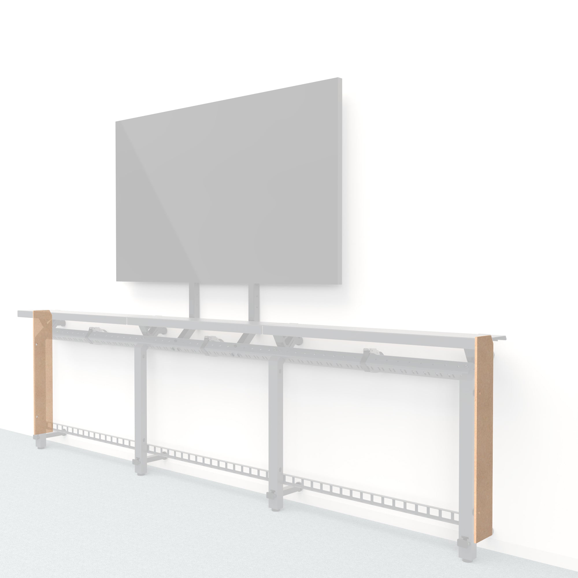 Heckler Framework Short End Cap in Cashmere Felt Right — modular cashmere beige PET felt end panel for the Heckler Framework AV wall system.