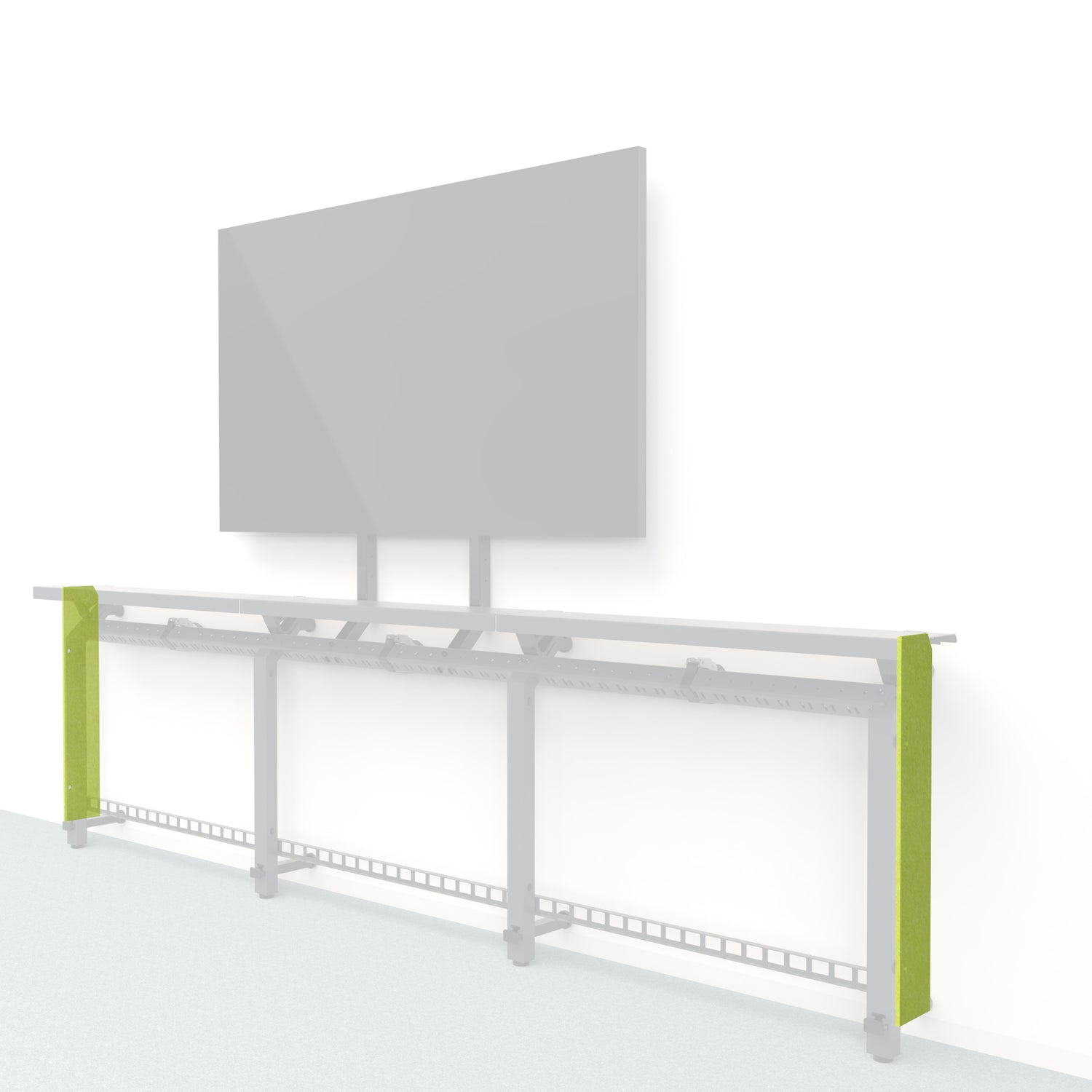 Heckler Framework Short End Cap in Kiwi Felt Right — modular kiwi green PET felt end panel for the Heckler Framework AV wall system.