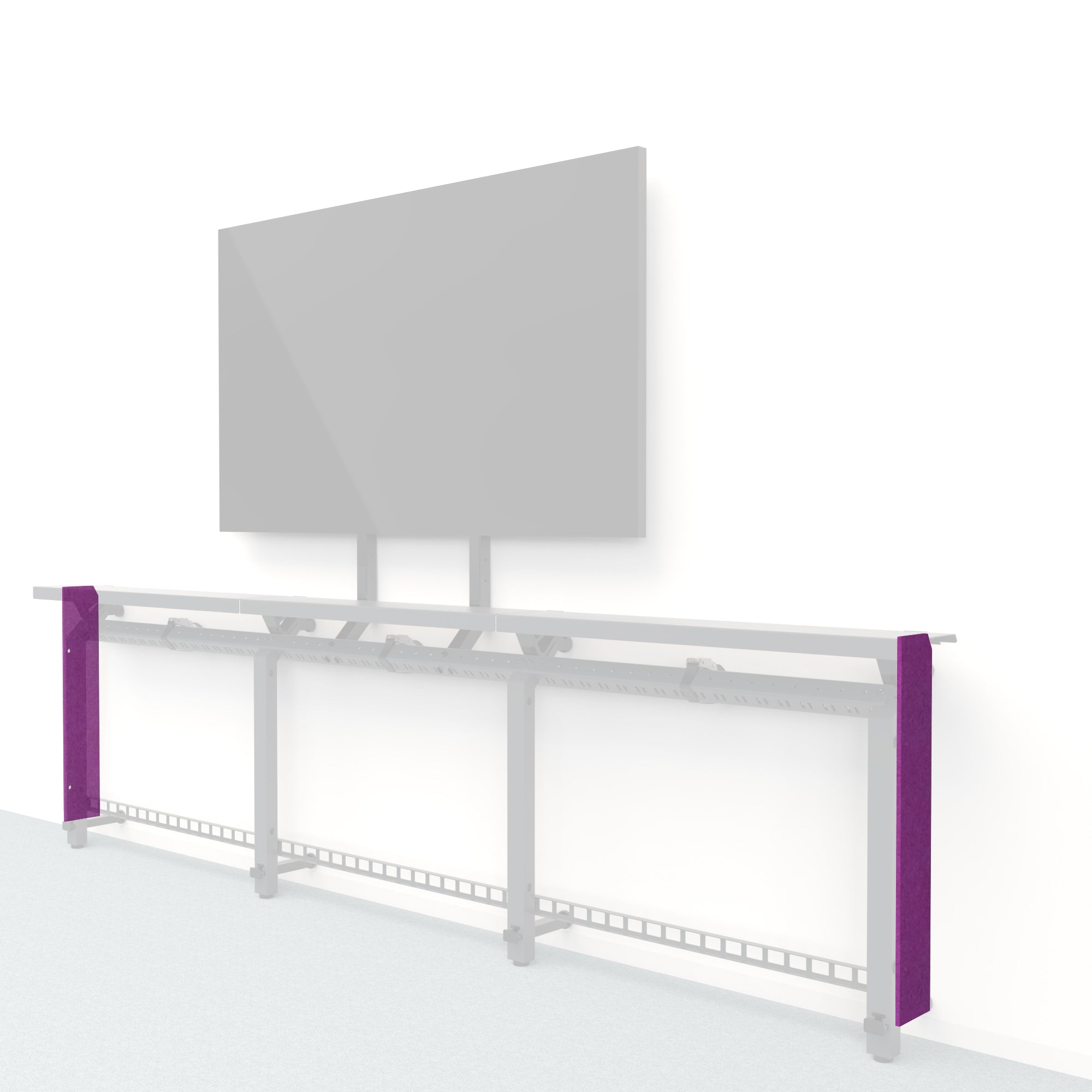 Heckler Framework Short End Cap in Lavender Felt Right — modular lavender PET felt end panel for the Heckler Framework AV wall system.