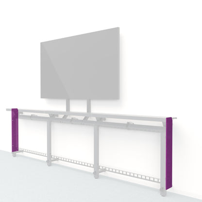 Heckler Framework Short End Cap in Lavender Felt Right — modular lavender PET felt end panel for the Heckler Framework AV wall system.