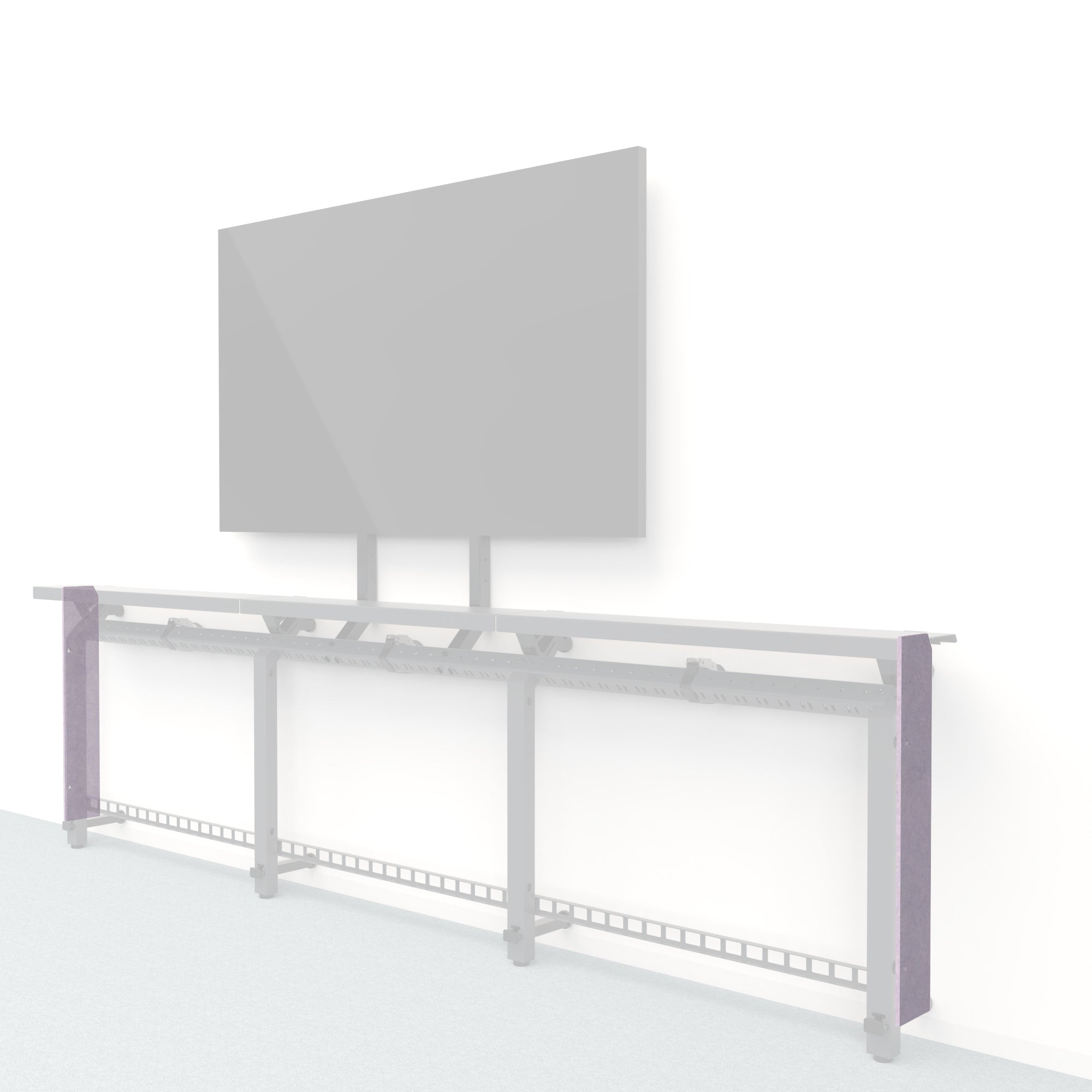 Heckler Framework Short End Cap in Lilac Felt Right — modular lilac PET felt end panel for the Heckler Framework AV wall system.