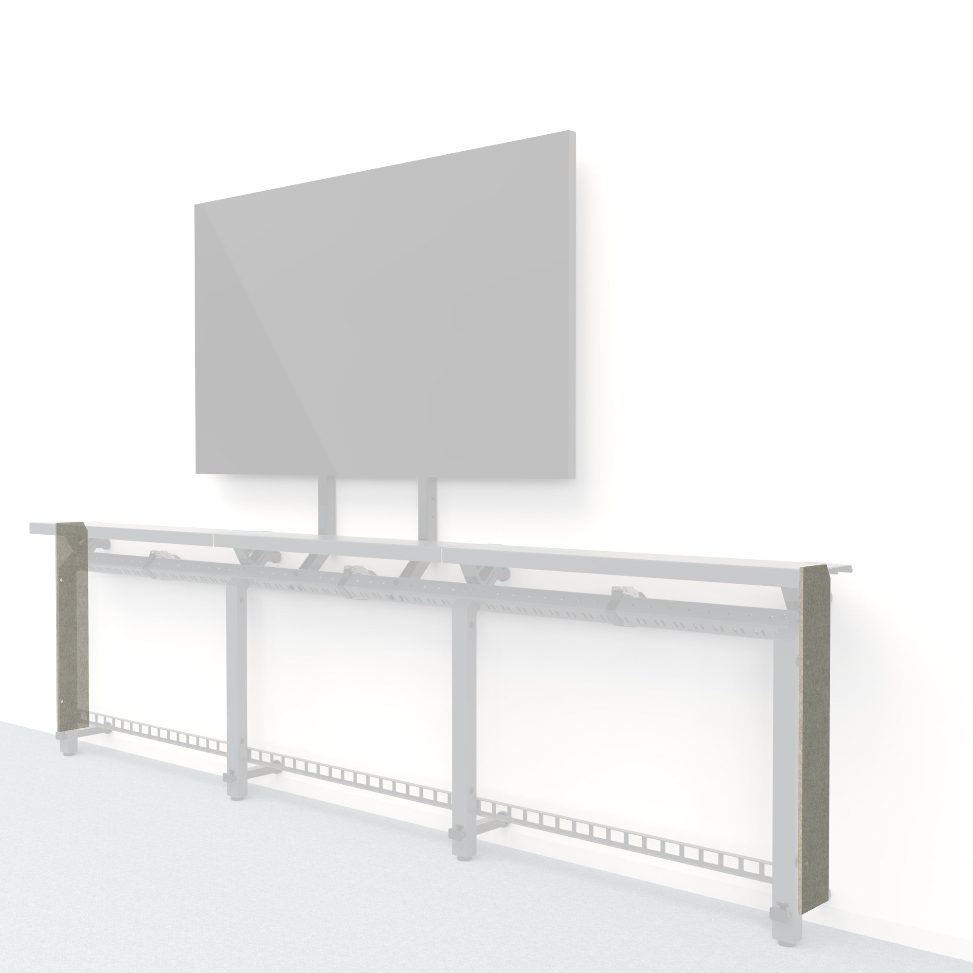 Heckler Framework Short End Cap in Sage Felt Right — modular sage green PET felt end panel for the Heckler Framework AV wall system.