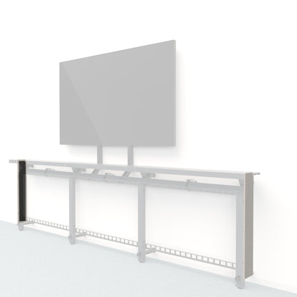 Heckler Framework Short End Cap in Off White Maharam textile — modular textile-wrapped off-white end panel for the Heckler Framework AV wall system.