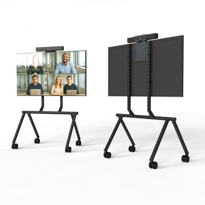 Heckler VESA Mount for Video Bars installed beneath commercial display with video bar