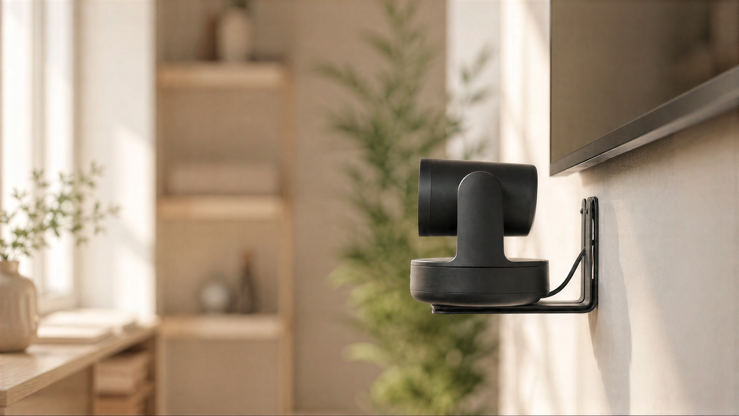 PTZ Camera Mount installed with a camera.