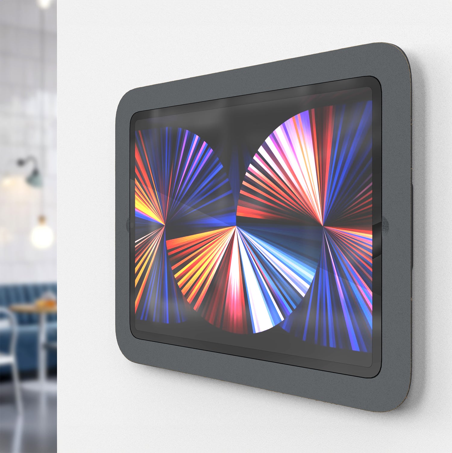 Heckler Wall Mount MX for iPad Air 13-inch — hero shot mounted on wall