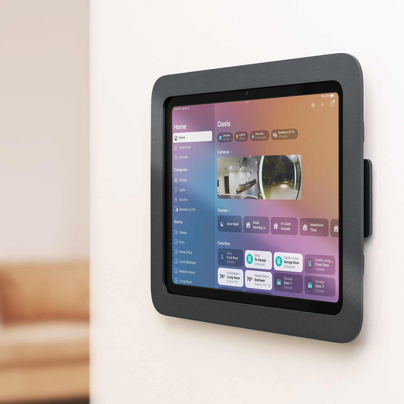 Heckler Wall Mount MX for iPad 10th and 11th Generation — front view, Black Grey