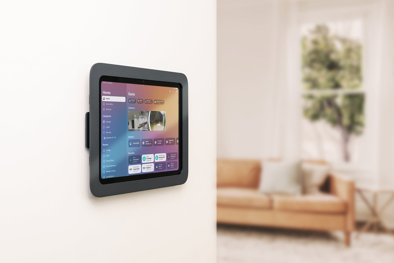 Heckler Wall Mount MX for iPad installed on wall in commercial environment