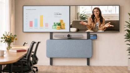 Dual Display Kit for Heckler AV Wall installed with two displays.