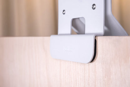 Heckler Whiteboard Mount for Logitech Scribe — rear view showing clamp mechanism