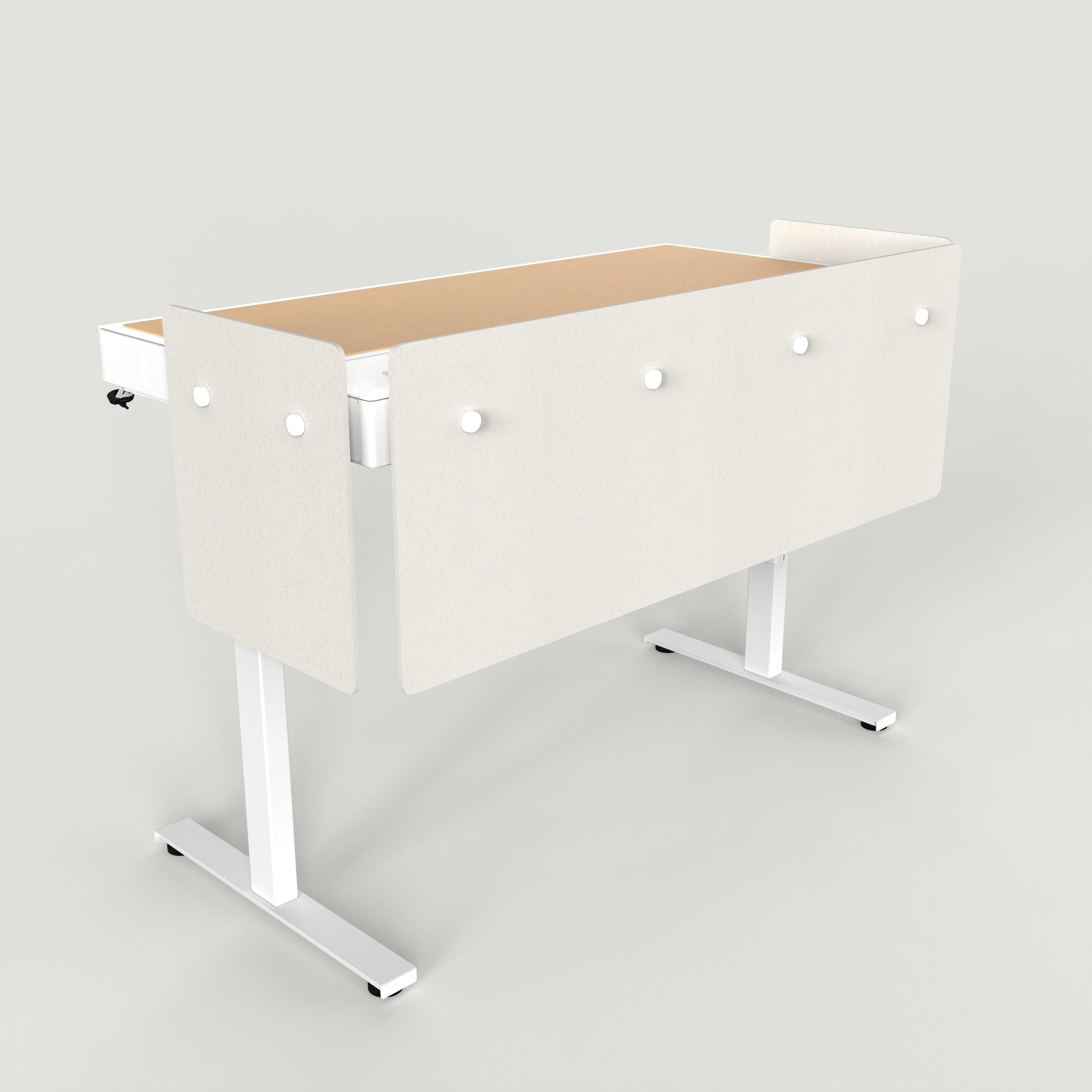 Standard Modesty Panel Set for Heckler Lectern 6U in Ivory finish.