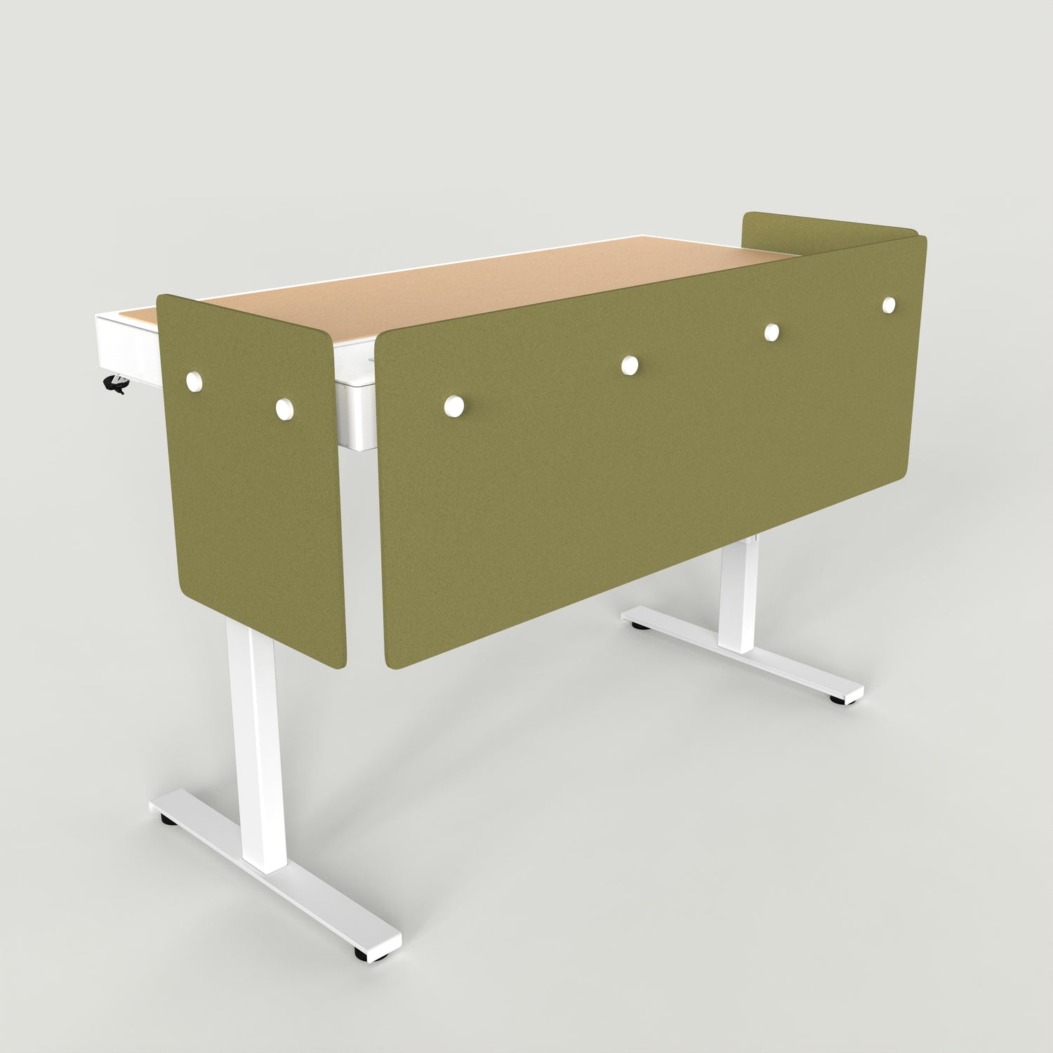 Standard Modesty Panel Set for Heckler Lectern 6U in Olive finish.