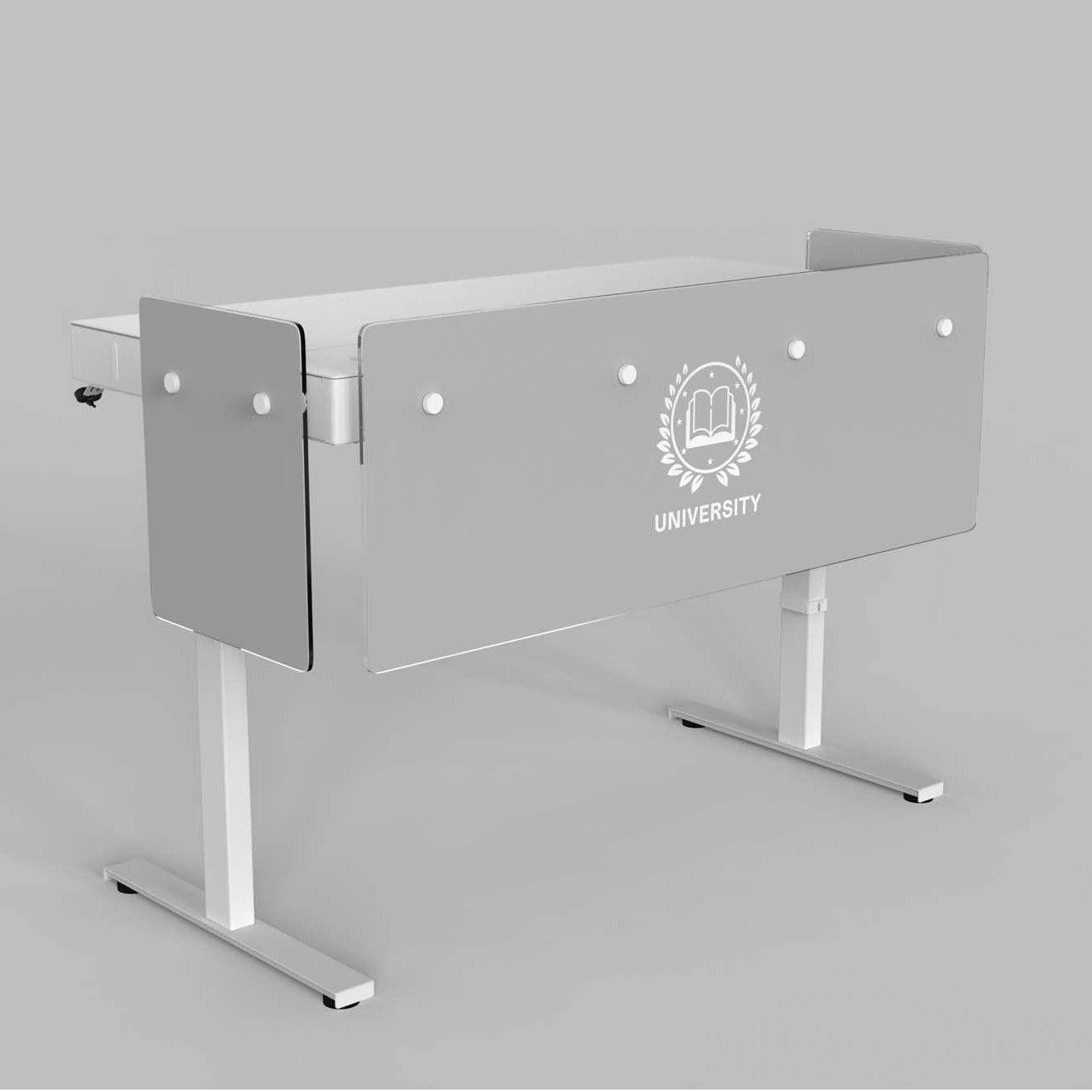 Premium Modesty Panel Set for Heckler Lectern 6U in Opaque Cool Grey 6 C printed finish.