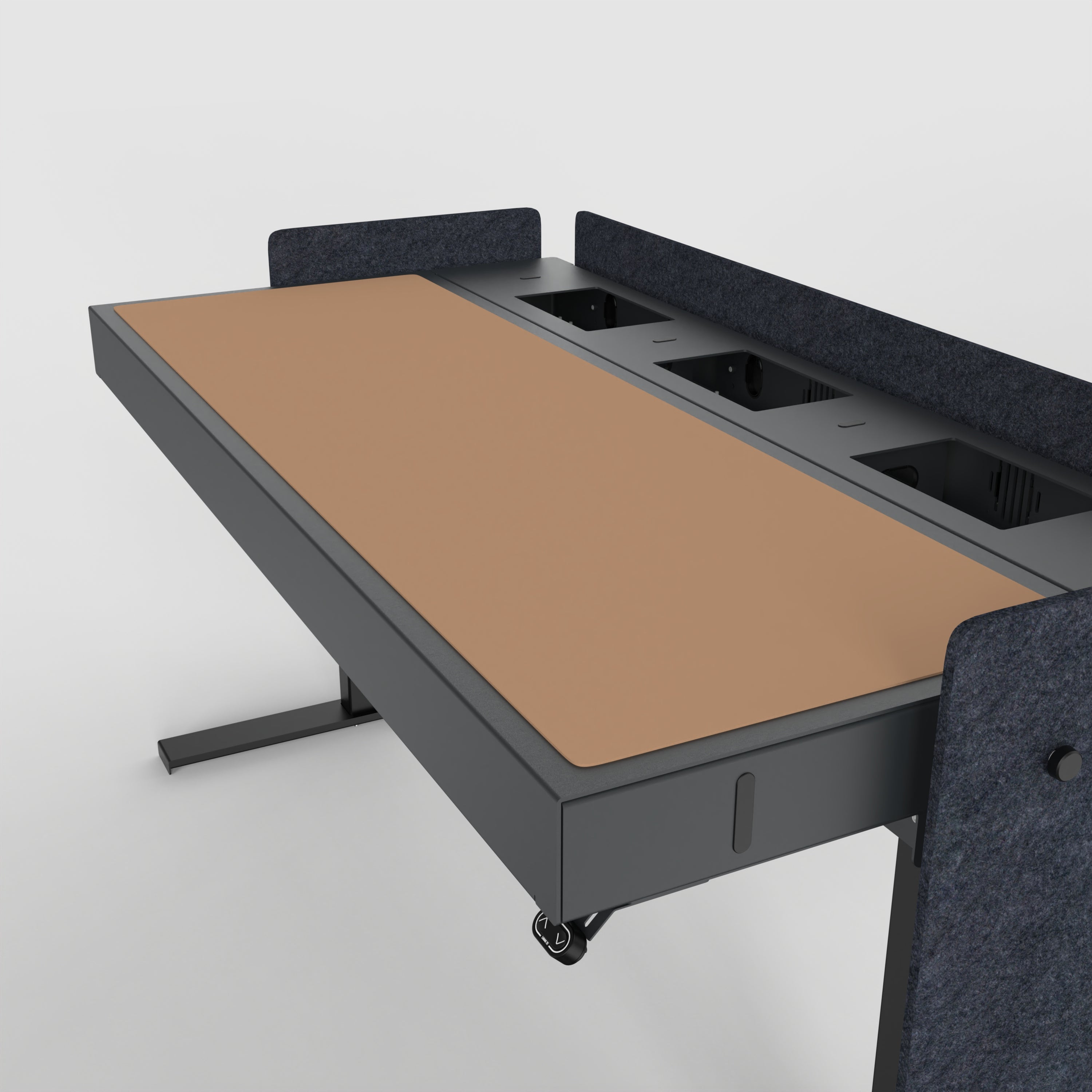 Deskpad for Heckler Lectern 6U in Walnut finish.