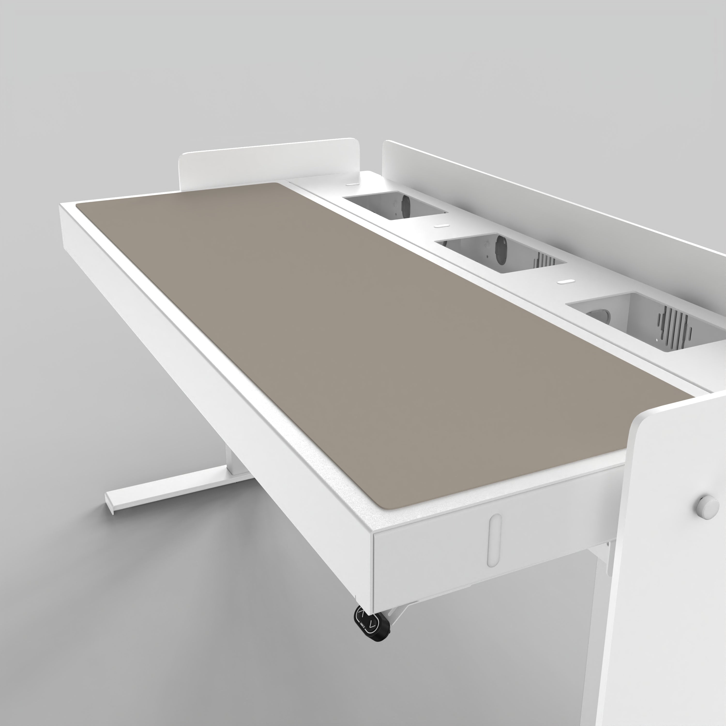 Deskpad for Heckler Lectern 6U in Taupe finish.