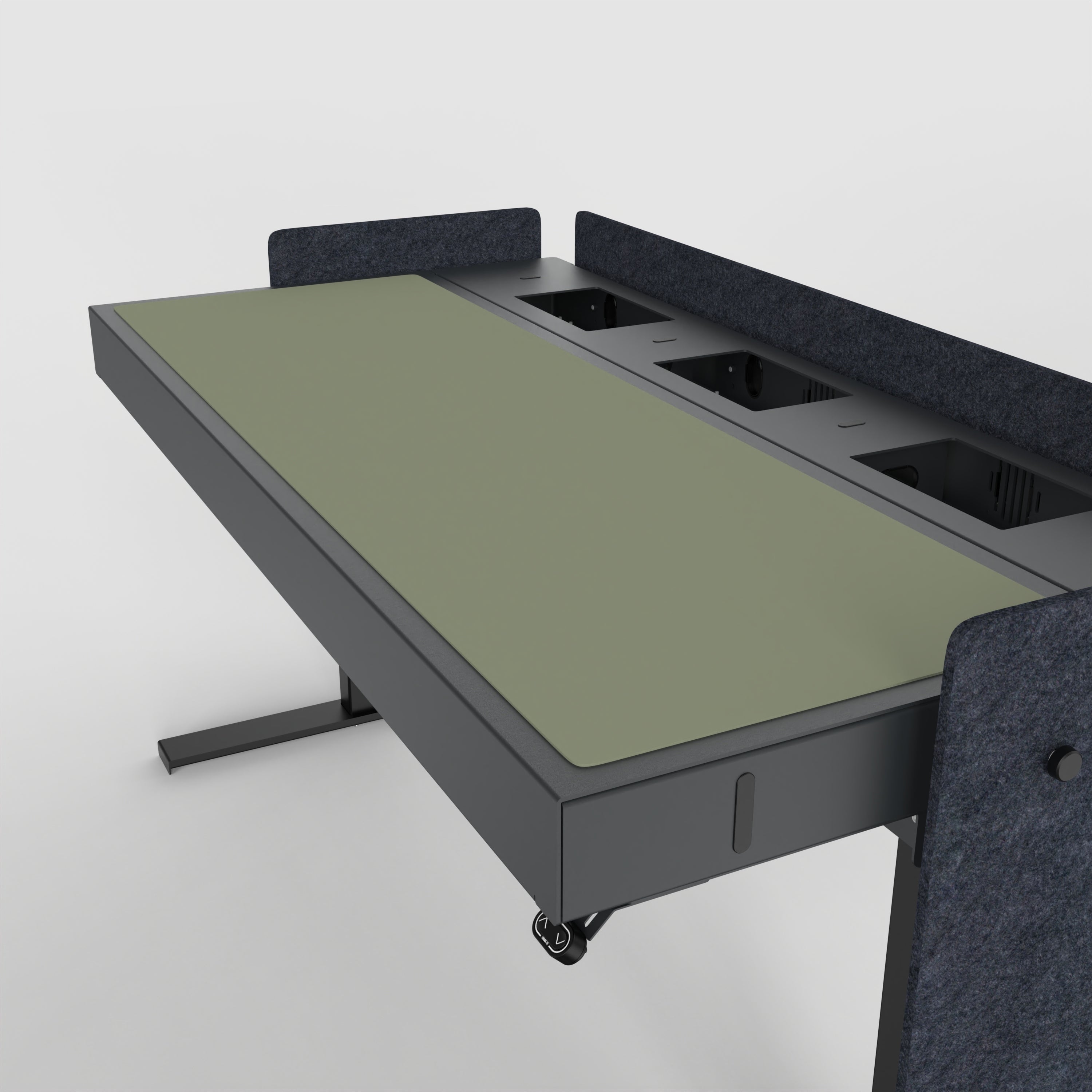 Deskpad for Heckler Lectern 6U in Olive finish.