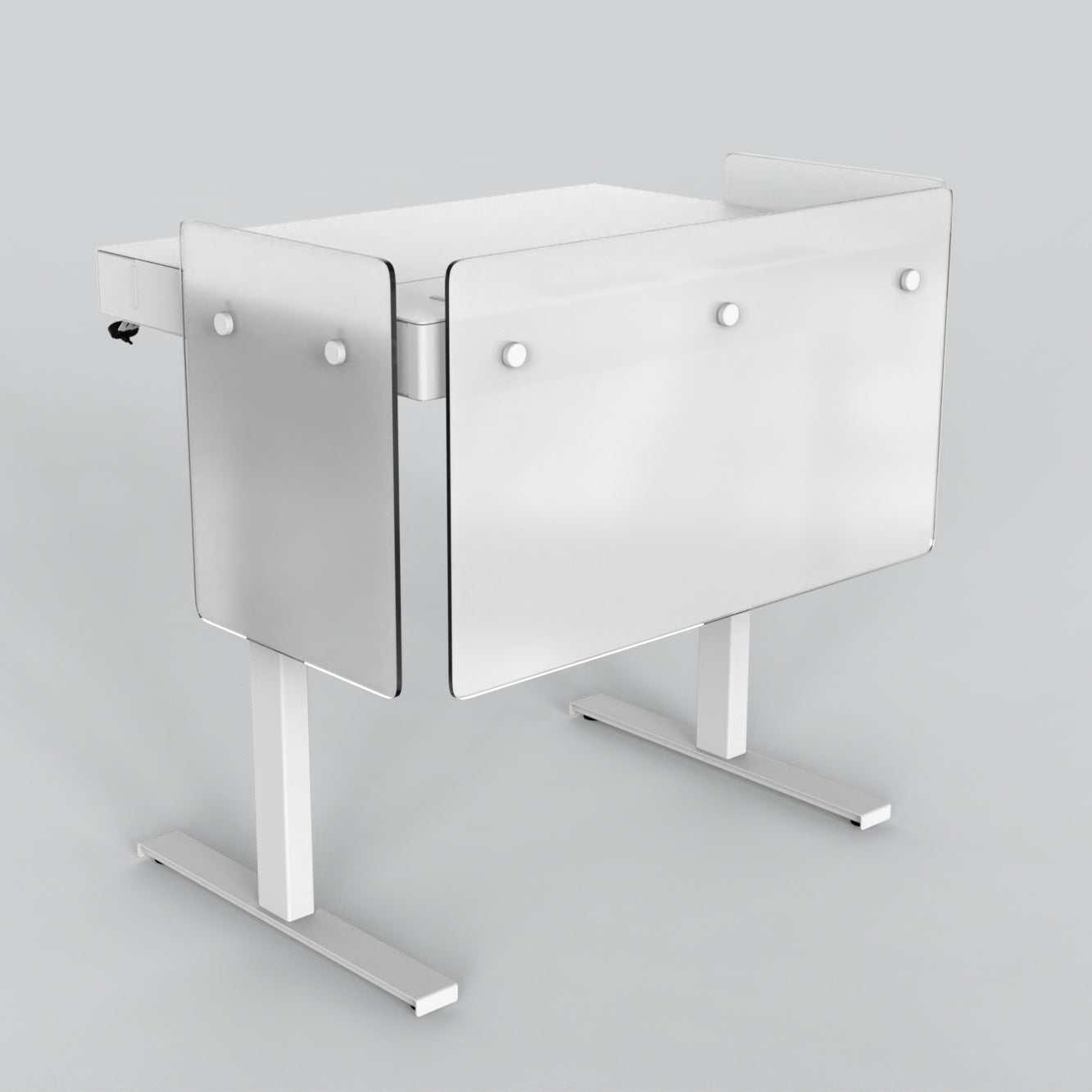 Premium Modesty Panel Set on Heckler Lectern 4U — cast acrylic with Halo edge