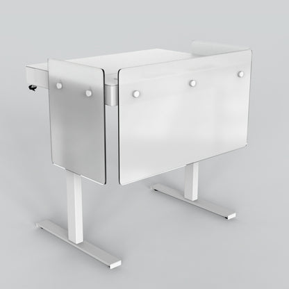 Premium Modesty Panel Set on Heckler Lectern 4U — cast acrylic with Halo edge