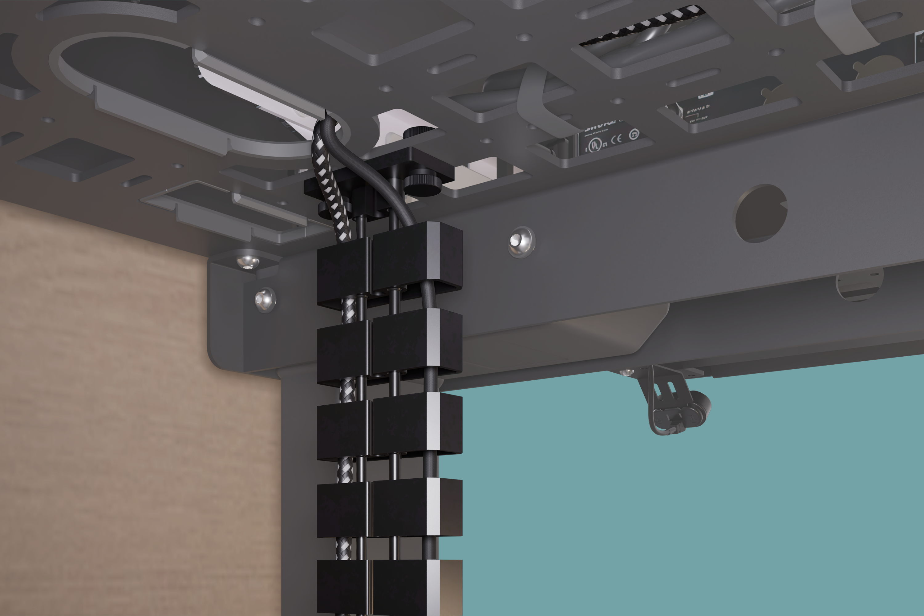 Cable Management Kit — base plate and connector detail