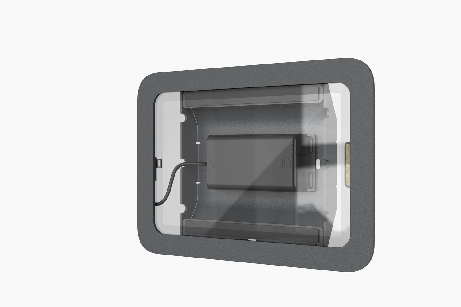 Heckler OnWall Mount for iPad mini — lifestyle view in office hallway environment