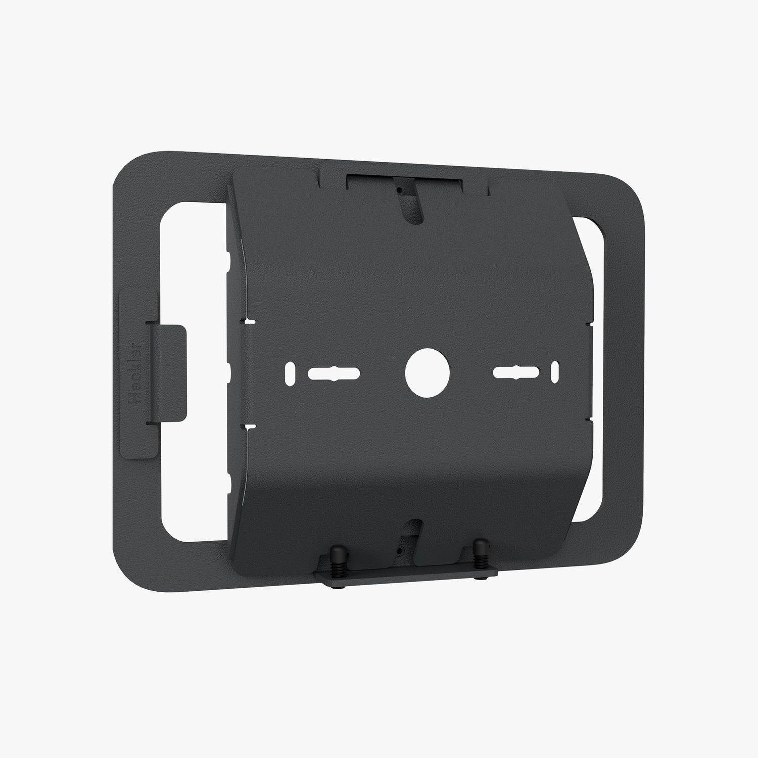 Heckler OnWall Mount for iPad mini — rear view showing PoE adapter compartment