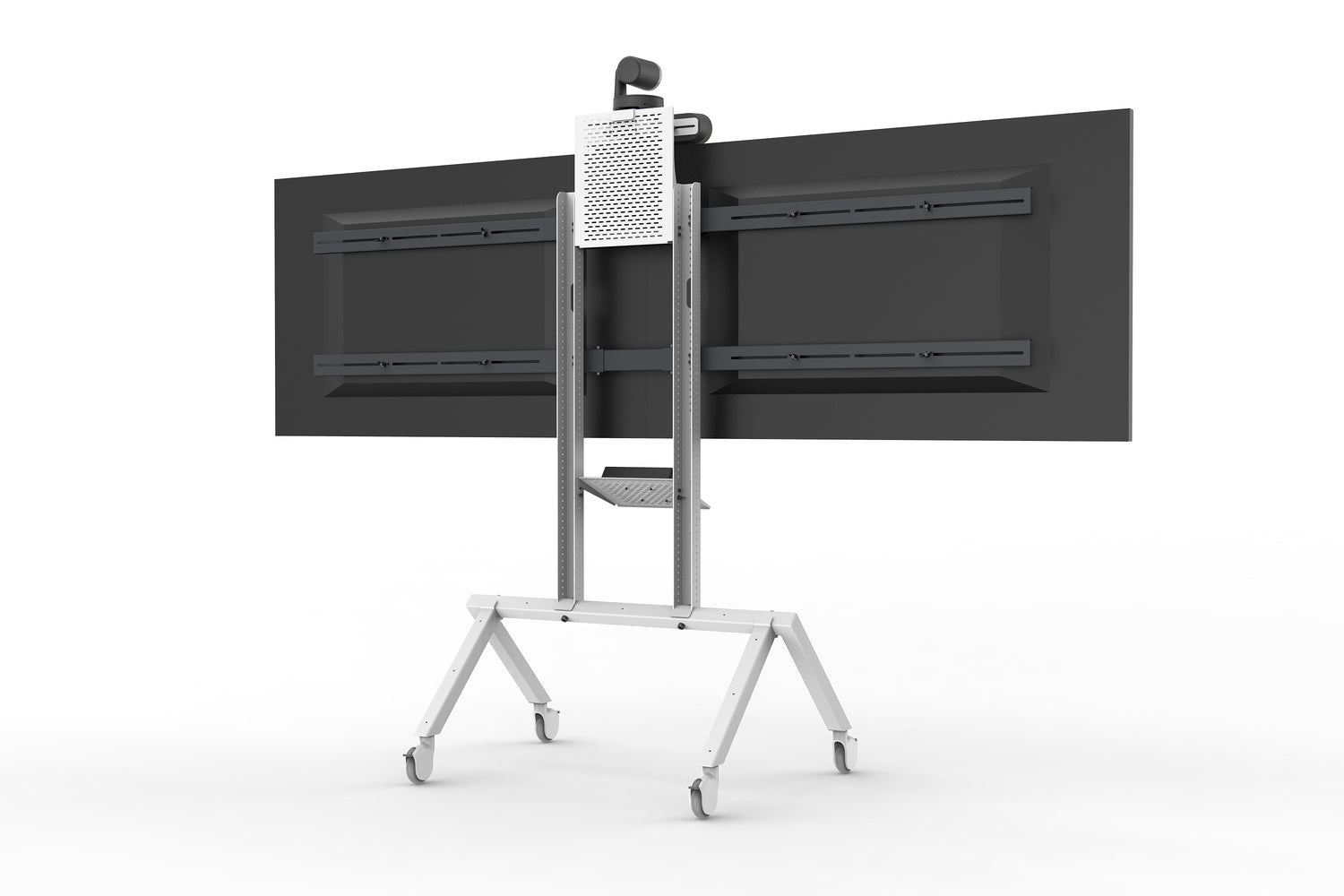 Dual Display Kit for Heckler AV Cart - Grey White | Heckler Design