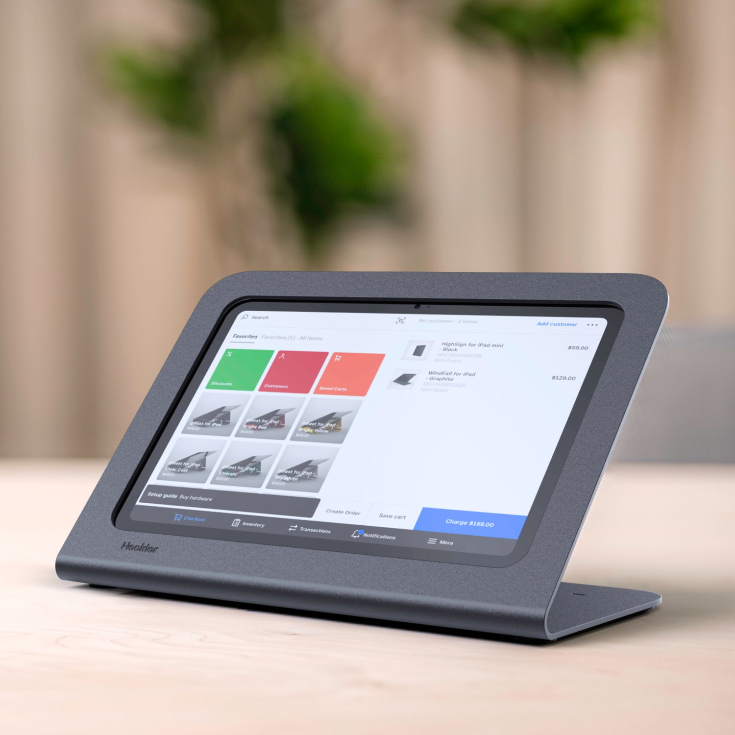 WindFall Stand for iPad 10th &amp; 11th Generation — Black Grey, front view