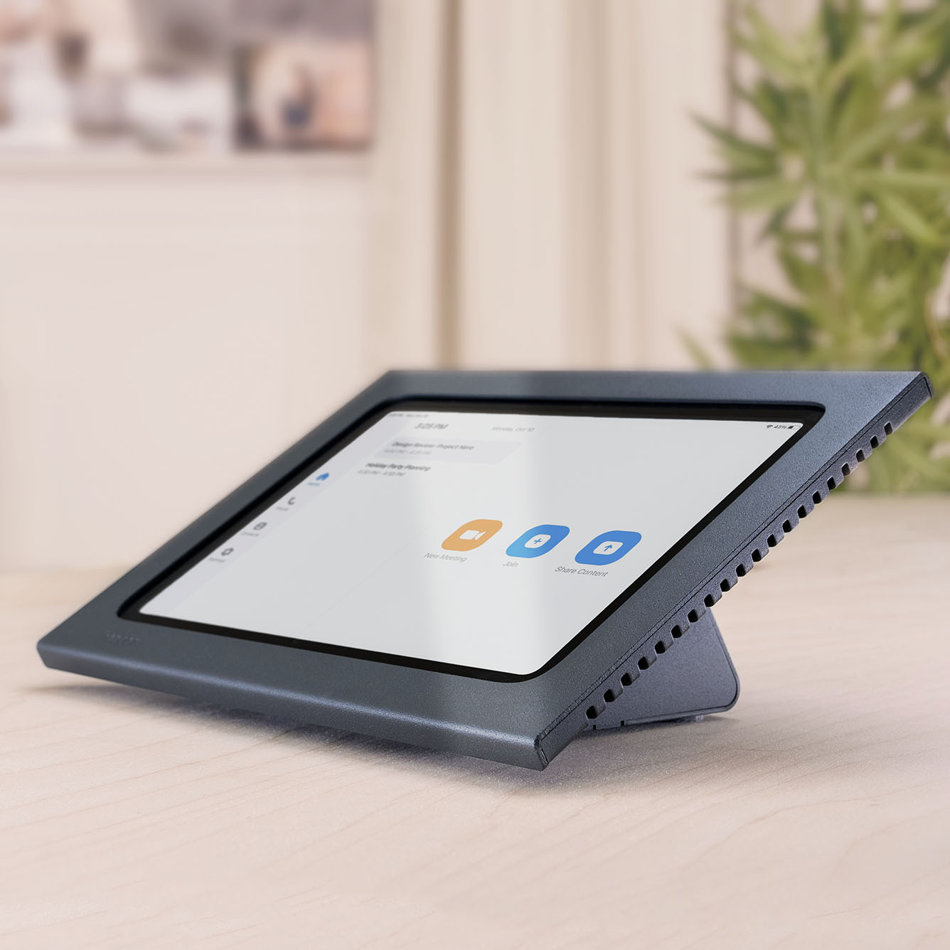 Zoom Rooms Console for iPad 10th and 11th Generation front view.