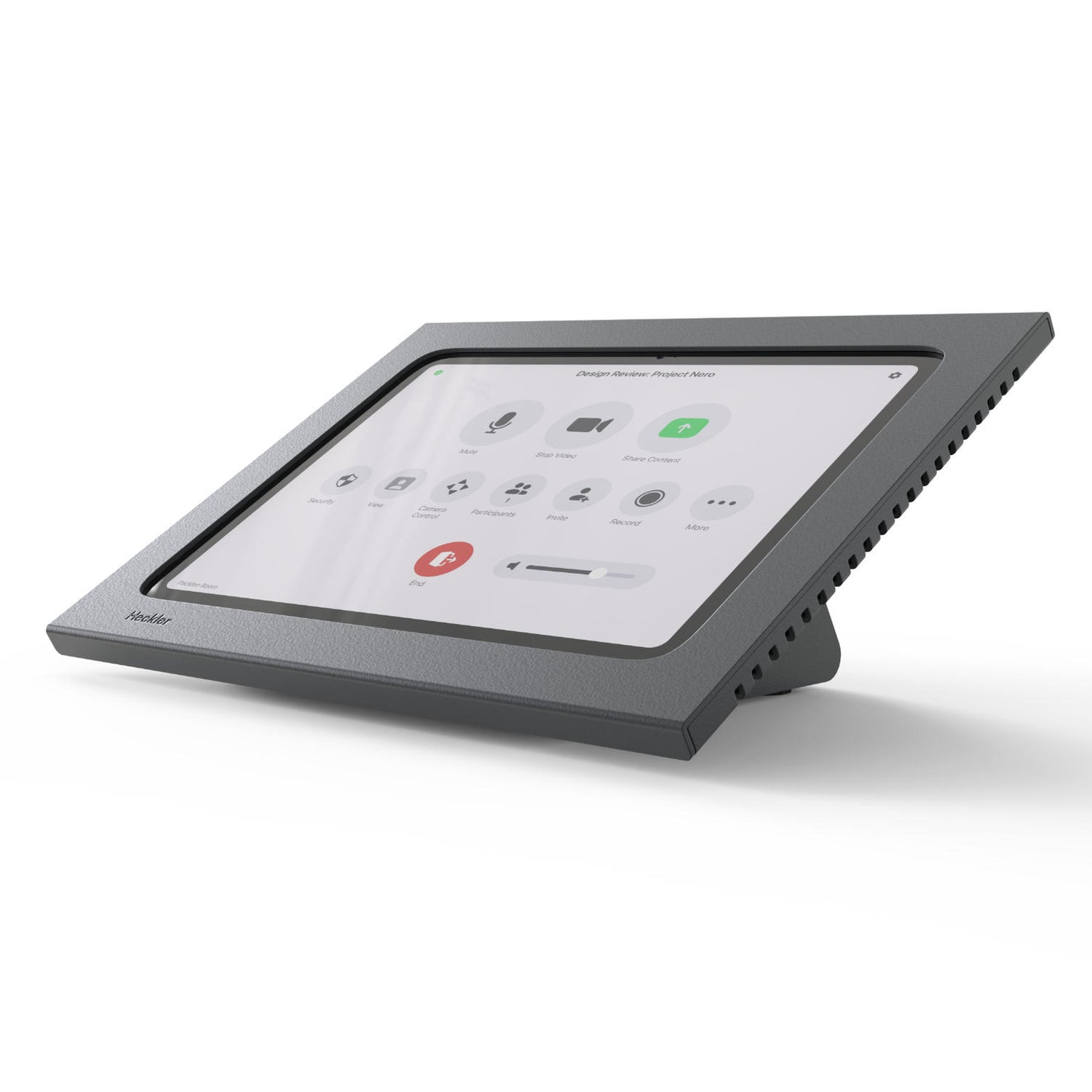 Zoom Rooms Console for iPad 10th and 11th Generation angled view.