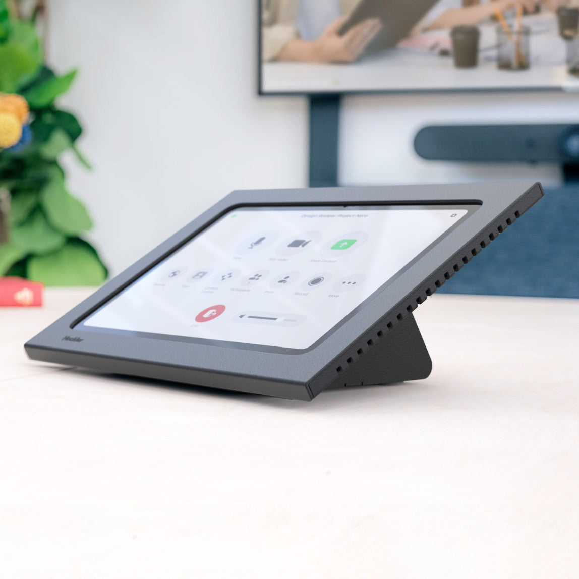 Zoom Rooms Console for iPad 10th and 11th Generation with screen visible.