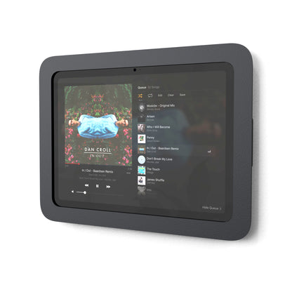 Heckler Wall Mount MX for iPad — angled view showing low-profile wall installation