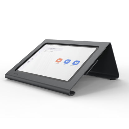 Heckler Meeting Room Console for iPad — angled view showing low-profile design