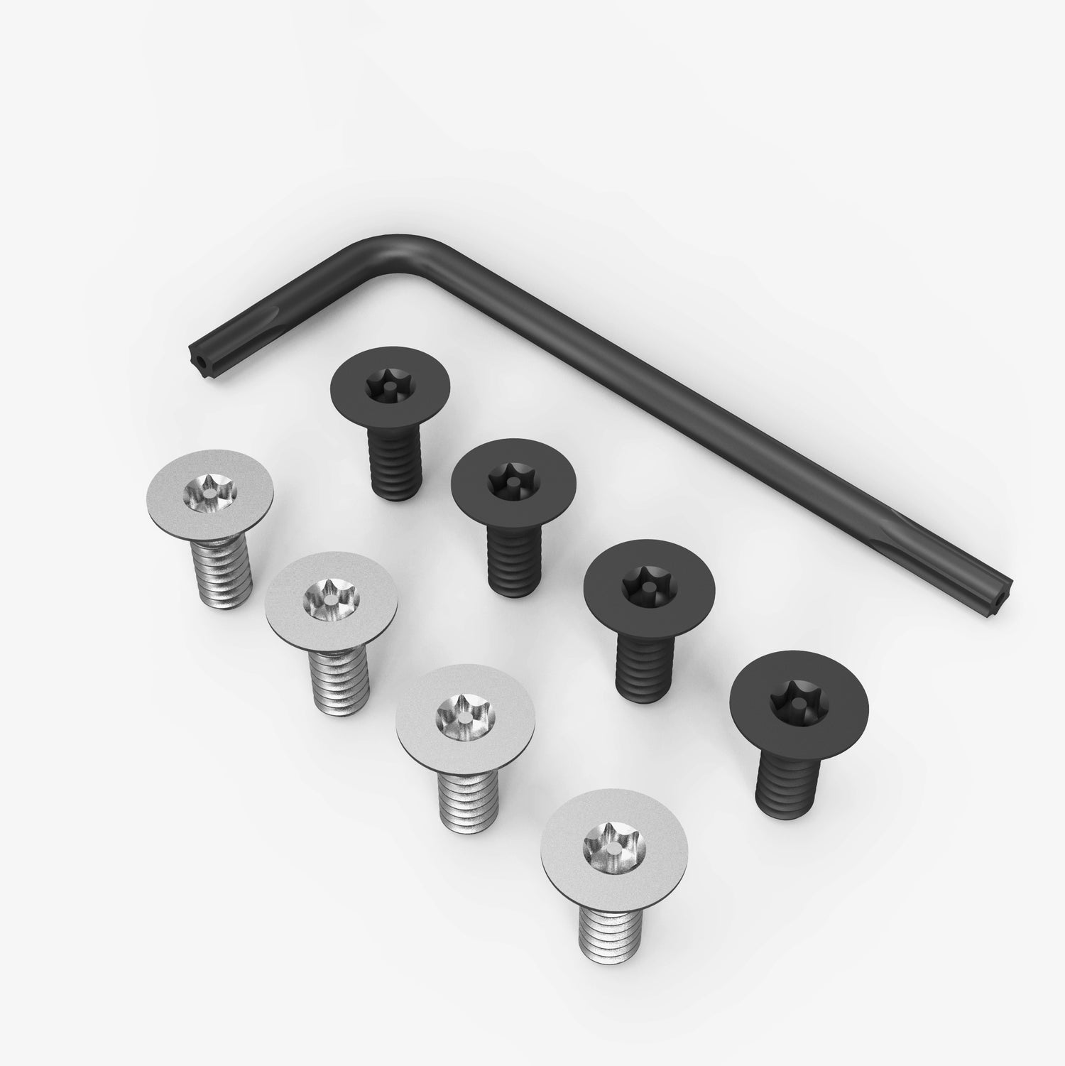 Replacement Screws T226, close-up of assembly screws and hex key components
