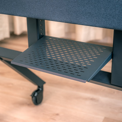 Control Shelf for Heckler AV Cart — angled mount with touch panel, detail view