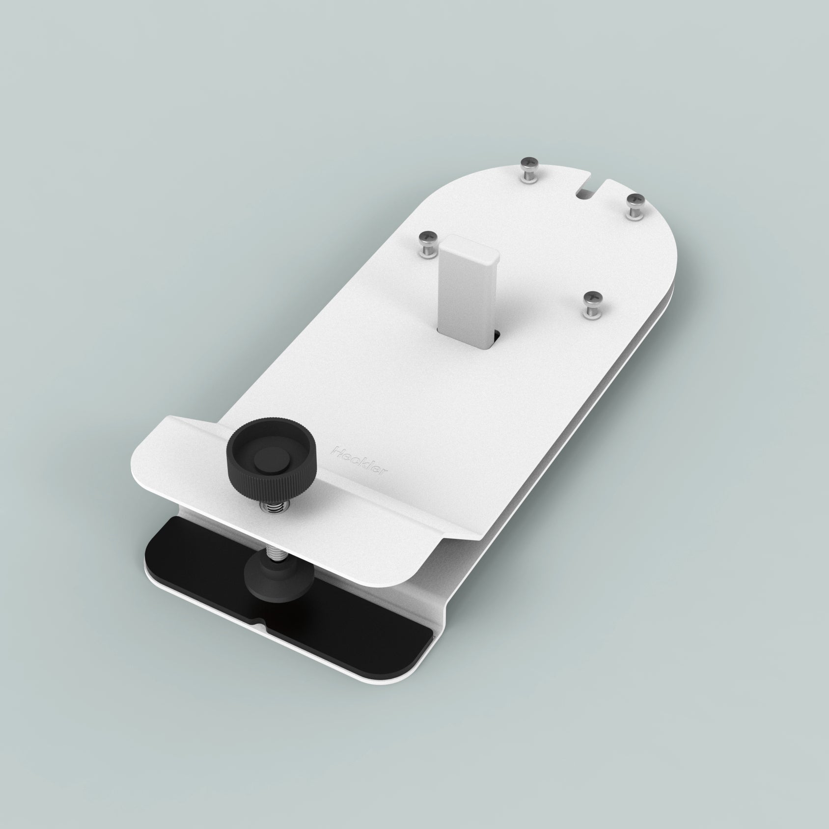 Heckler Whiteboard Mount — thumbscrew detail for tool-free installation